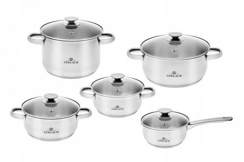 Gerlach FIRST Stainless steel cookware set 10 pcs - Cookware Set - Main image
